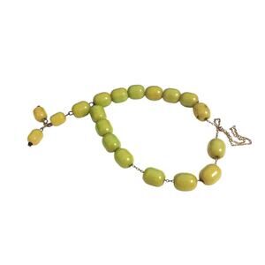 Antique Green Bakelite Prayer Bead Necklace - Early Plastic - Ottoman -